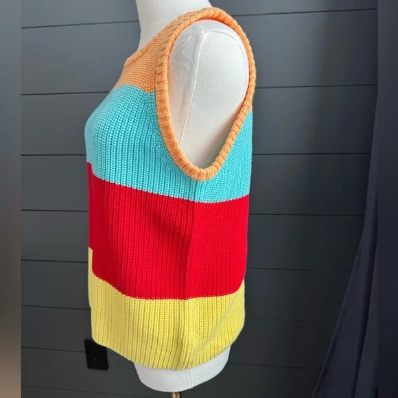 525 America Colorblock Knit Tank Top Summer Colorful Size Medium NWT - Picture 2 of 10